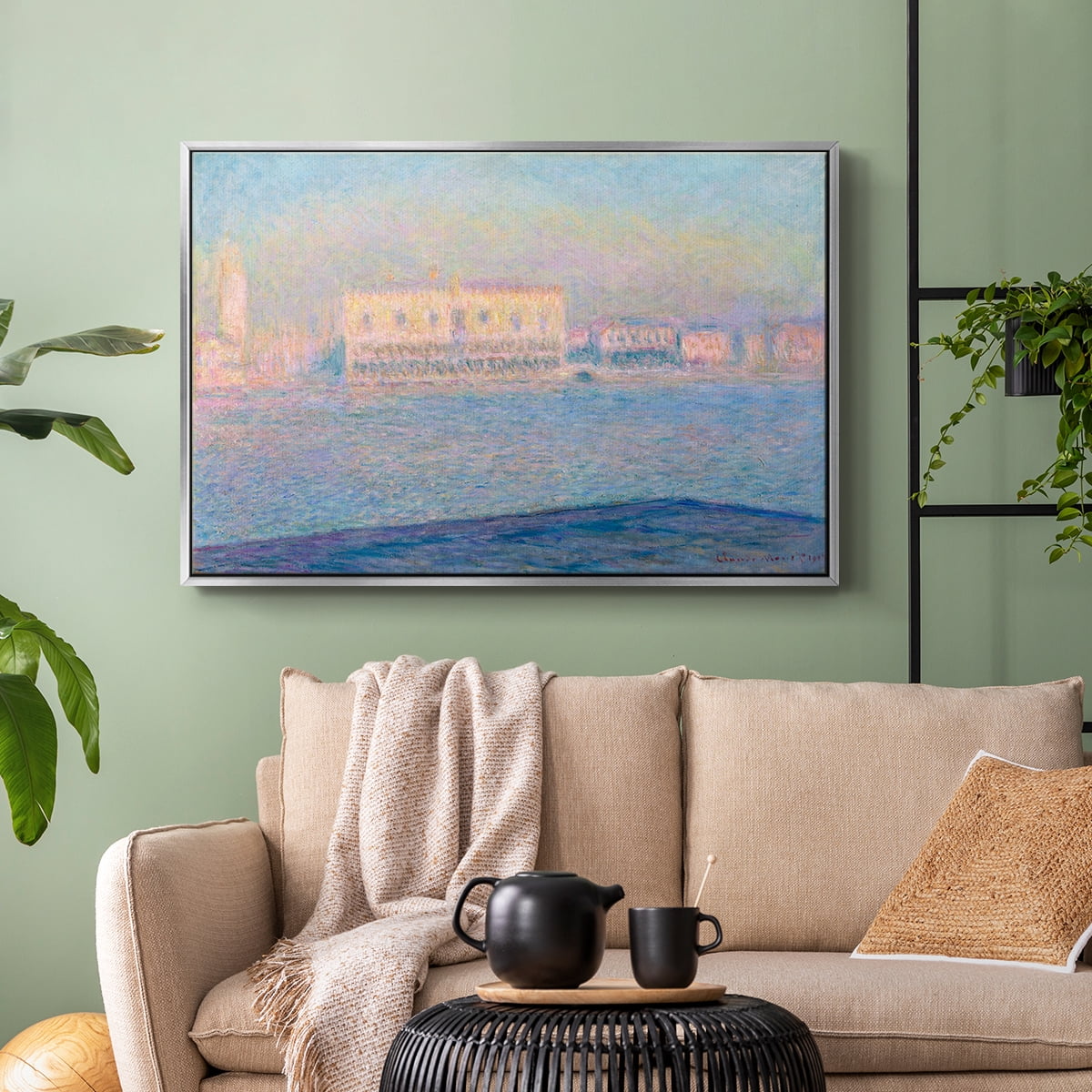 Vintage Landscape-CLVI By Wexford Home Framed in Silver Wood Gallery Wrapped Canvas 25 in. x 37 in.