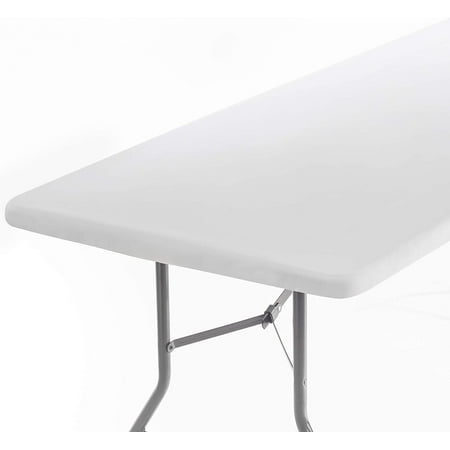 Signature Home 4ft Fitted Tablecloth Rectangle White Table Cover Cloth Covers For 4 Foot Tables Washable Picnic Indoor Outdoor Elastic 24 X 48 Inch Canada Table Cloth Fitted Covers, Plastic Rectangular Table Covers With Elastic