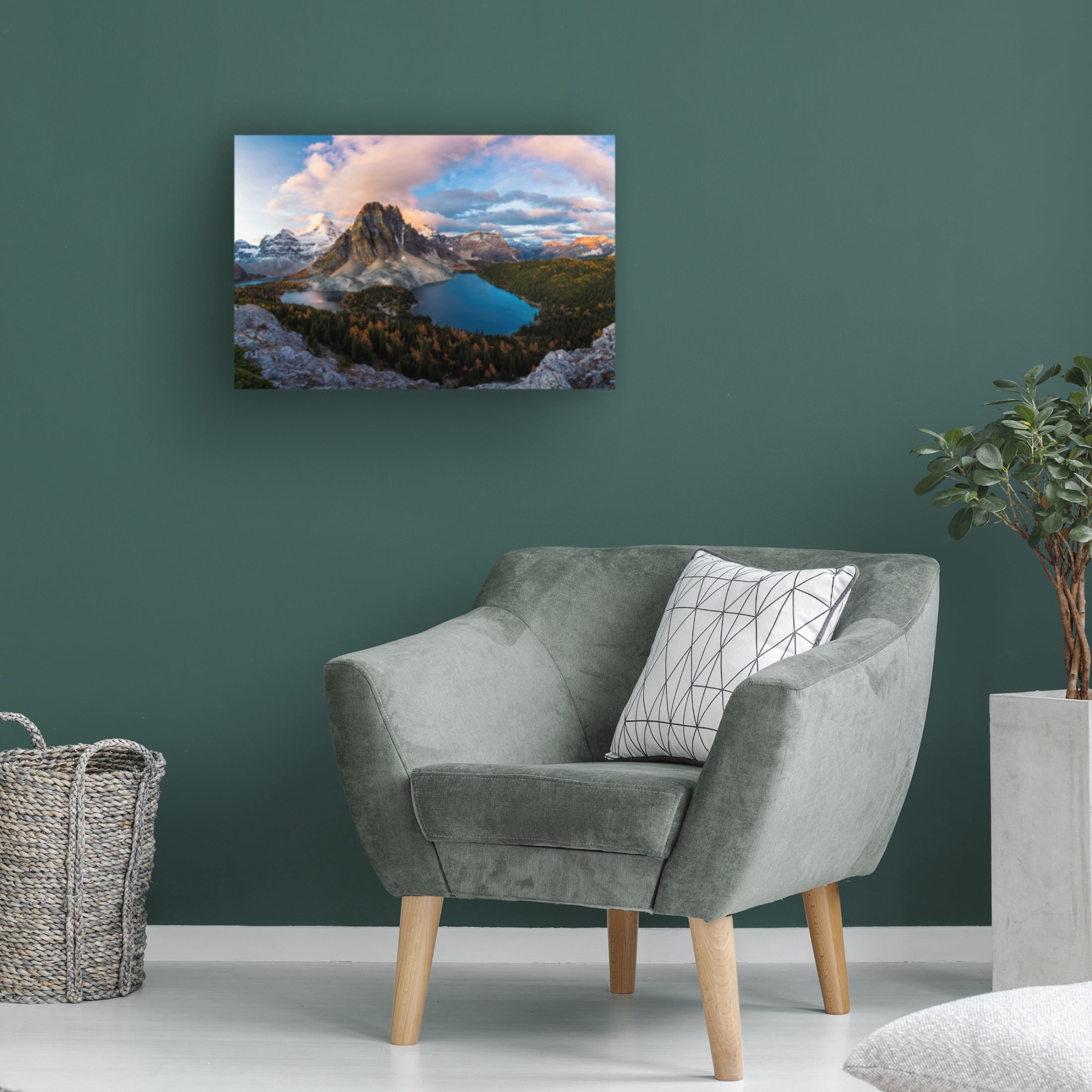 Canvas Wall Art - Jenny L. Zhang 'Sunrise At Mt Assiniboine' Wall Art for Living Room, Bedroom, or Office Décor by Trademark Fine Art - 32 x 22 Inches