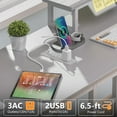 thumbnail image 4 of Satifur 66" L-Shaped Desk with Power Outlets, 4 Fabric Drawers & 2 Monitor Stands, Convertible Two Person Home Office Desk,White, 4 of 9