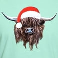 thumbnail image 3 of CafePress - Highland Cow Santa Hat Xmas T Shirt - Men's Fitted T-Shirt, 3 of 4