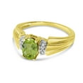 thumbnail image 3 of 10k Yellow Gold Oval Peridot And Diamond Ring, 3 of 6