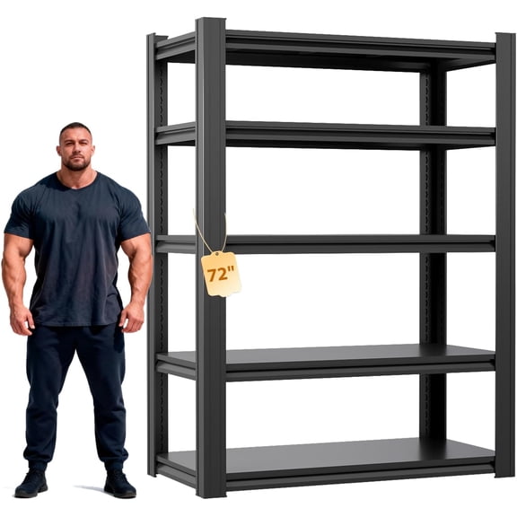 Industrial Heavy Duty Storage Shelves Unit, 3500LBS Capacity Adjustable Metal Garage Shelving for Warehouse and Shop