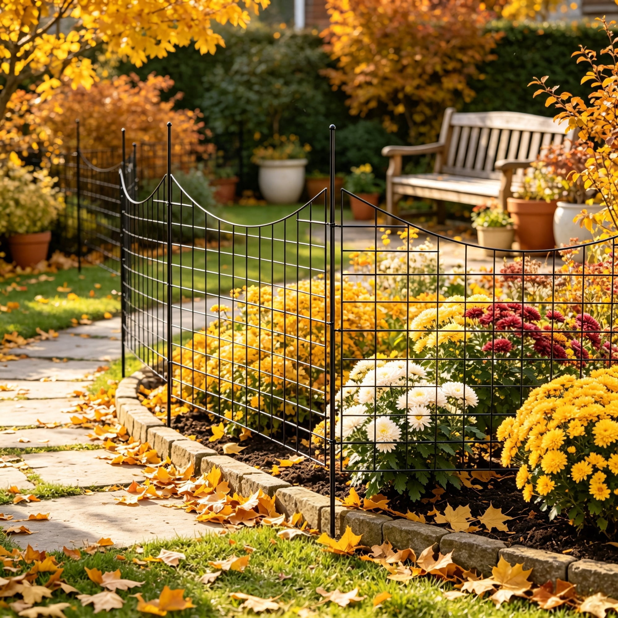 5-Pack Metal Garden Fence (36.6" x 29.5"), Animal Barrier & Dog Fence