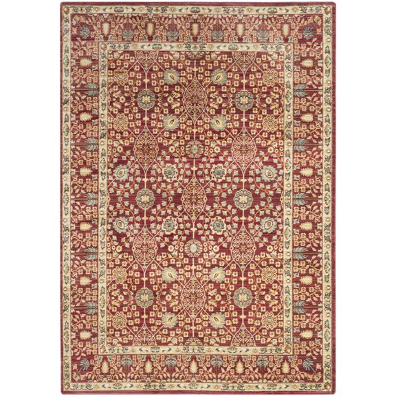 SAFAVIEH Valencia Weston Floral Bordered Polyester Area Rug, Red, 5' x 8'