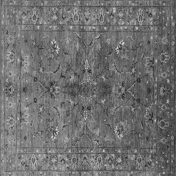 Ahgly Company Indoor Square Oriental Gray Industrial Area Rugs, 6' Square
