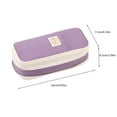 thumbnail image 3 of Macaron Color Large Capacity Pencil Case | Expandable to 7cm | Holds 30 Pens | Travel & Makeup Organizer | 21.5x9.5x7cm | Washable Canvas, 3 of 7
