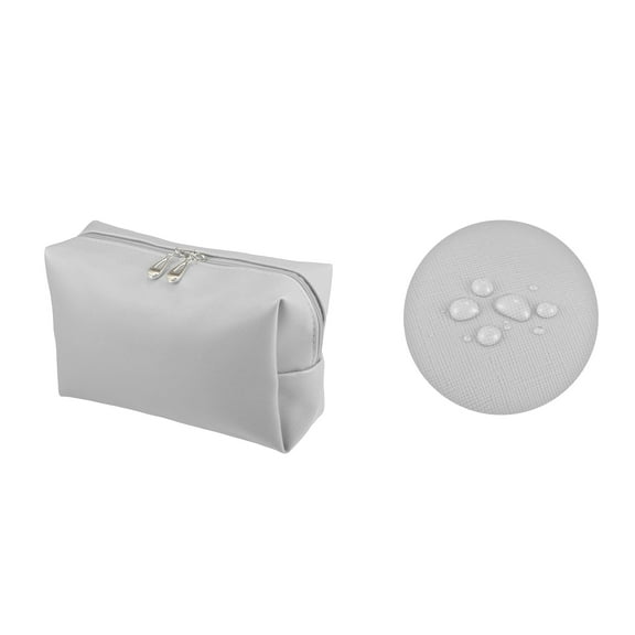 Vocoste Makeup Bag Cosmetic Travel Bag Waterproof PU Leather Case Makeup Bag for Women S Size Silver Tone 1 Pcs