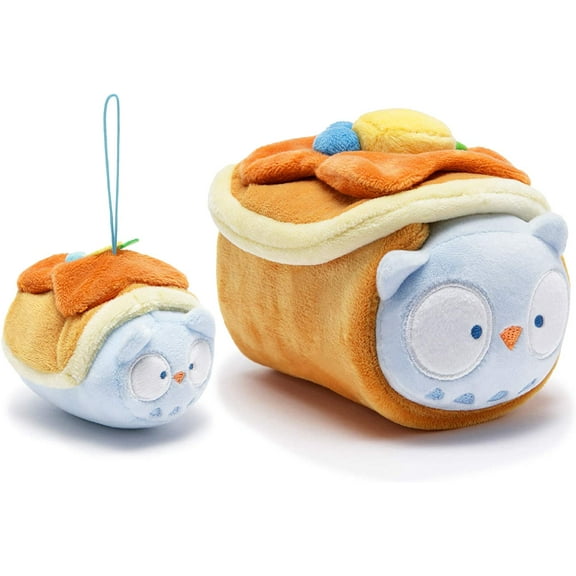 Anirollz Owl Plush Pancake Food Toy 2pcs Gift Set Owlyroll