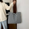 thumbnail image 7 of SPEKSEE Gingham Tote Bag Vintage Shoulder Tote Lightweight Shoulder Bag Gingham Large Capacity Handbag, 7 of 7