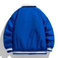 thumbnail image 4 of Miluxas Men's fake two-piece thick cotton jacket, solid color versatile top, solid color long sleeved cotton jacket Blue, 4 of 4