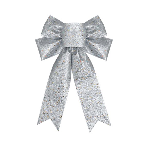 Large Glitter Decorative Bow with Long Tails for Gift Wrapping Party Backdrops Christmas Tree Wreaths Crafts Décor