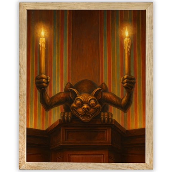 Haunted Mansion Gargoyle Wall Art, Gothic Halloween Wall Art Decor