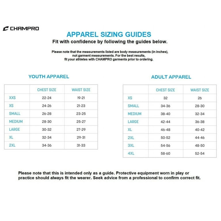 Champion compression shorts size chart sale