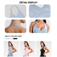 thumbnail image 3 of Women's V-Neck Tank Top with Built-in Bra - Fitted Long Cami Casual Basic Sleeveless Shirt for Layering or Workout Blue L, 3 of 6