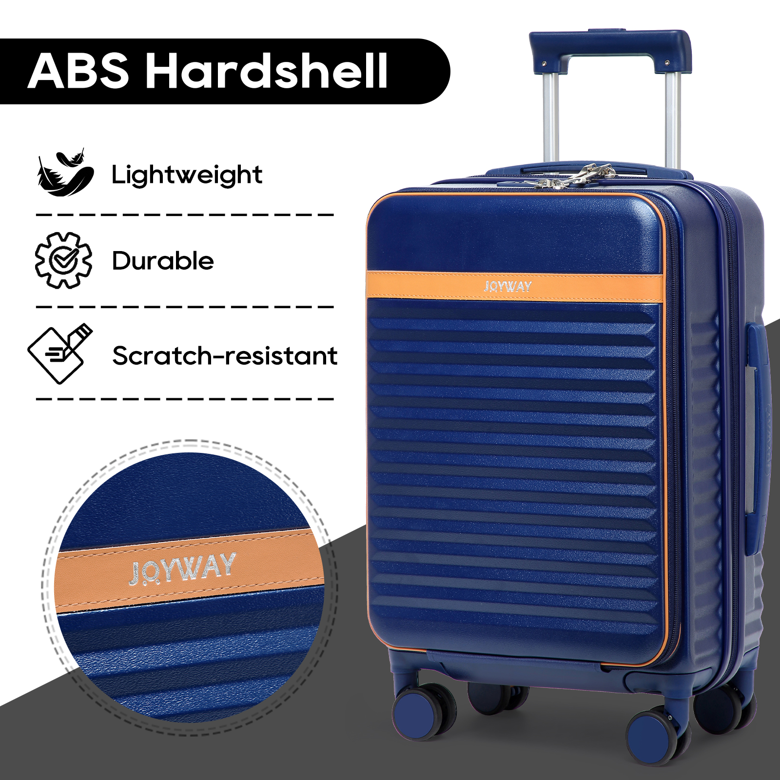 Joyway Front-Opening Hardside Carry-On Luggage, Blue photo 3