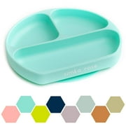 Simka Rose Suction Plate for Baby and Toddler - Divided Silicone Plate - BPA Free - Dishwasher and Microwave Safe (Mint)