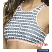 NWT Splendid Women's Avalon Eyelet Rem Soft Cup High Neck Bra Grey Size S (Size#:Small;)