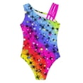 thumbnail image 4 of Haitryli Girls Gymnastics Leotard Ballet Dance Leotard Asymmetrical Shoulder Bodysuit Swimsuit Colorful 6, 4 of 4