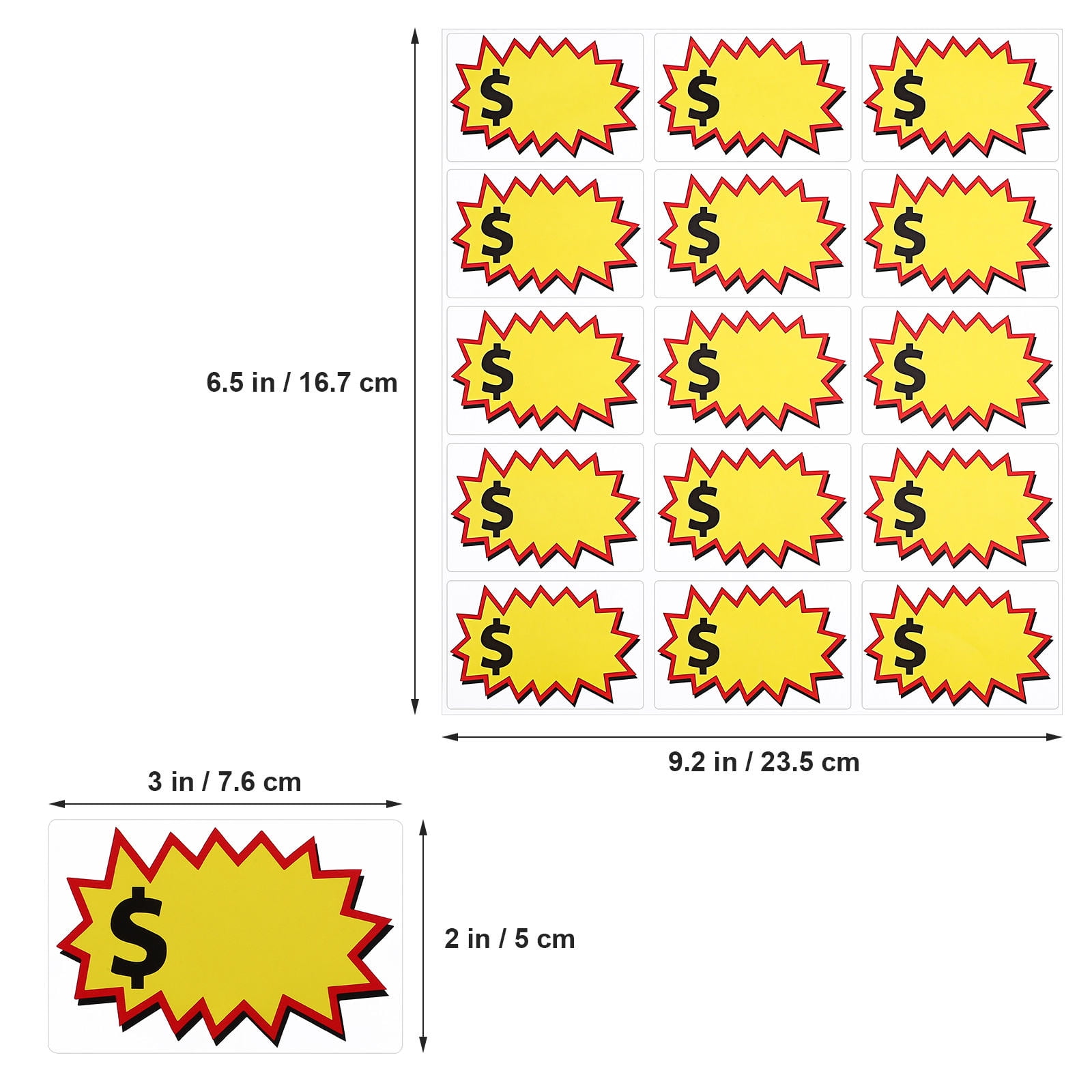 KAJNBN 20 Sheets Copper Plate Adhesive Small Stickers For Supermarket Pricing