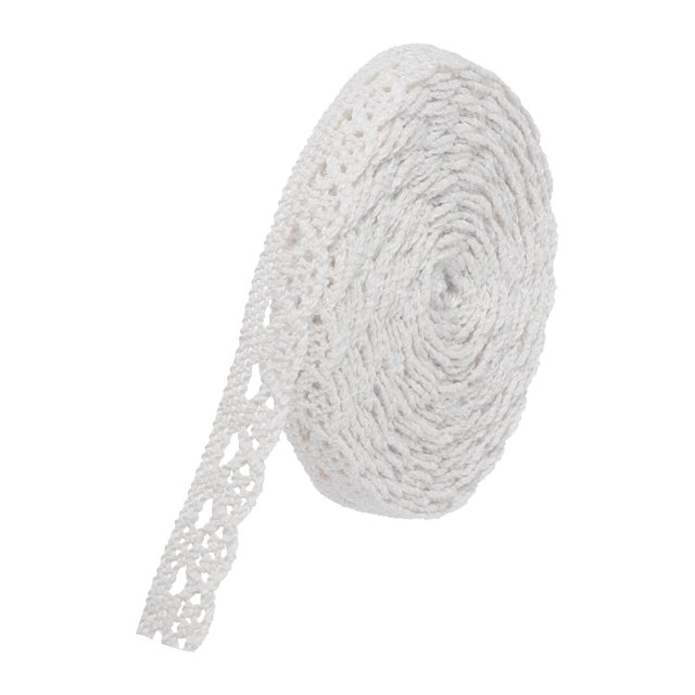 Unique Bargains Lace Ribbon 10 Yards 0.39 Inch Cotton Lace Trim for Craft,Gift Wrappers,Headbands,Wedding White Style 1