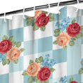thumbnail image 3 of Pioneer Flower Floral Print Pattern Shower Curtain 36"x72", Bathroom Decorative Shower Curtain Set with 12 Hooks, Waterproof Washable, 3 of 6