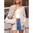 thumbnail image 5 of CUPSHE Women's Khaki Knit Pocket Open-Front Cardigan, 5 of 7