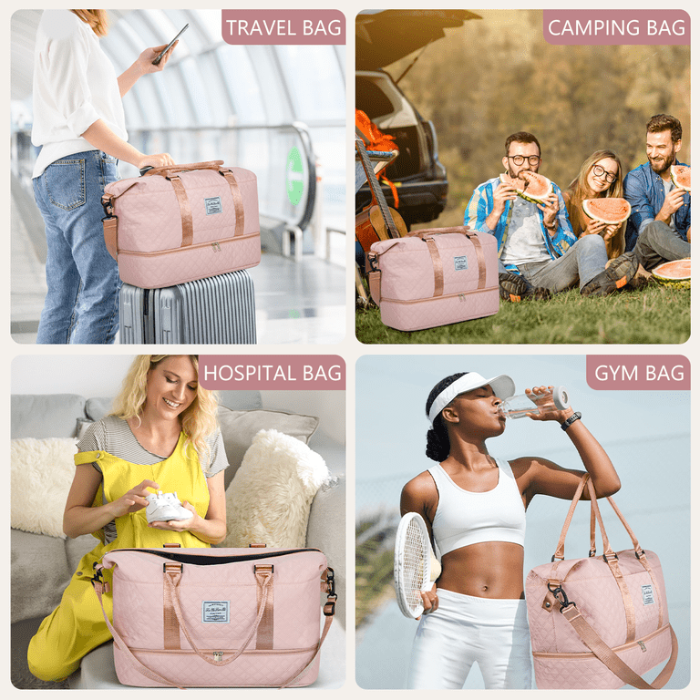 Cshidworld Travel Duffle Bag, 40L Weekender with Shoe Compartment photo 5