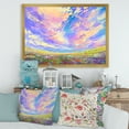 thumbnail image 3 of Designart 'Gorgeous Clouds Over Colorful Flowers In Field' Traditional Framed Art Print, 3 of 4