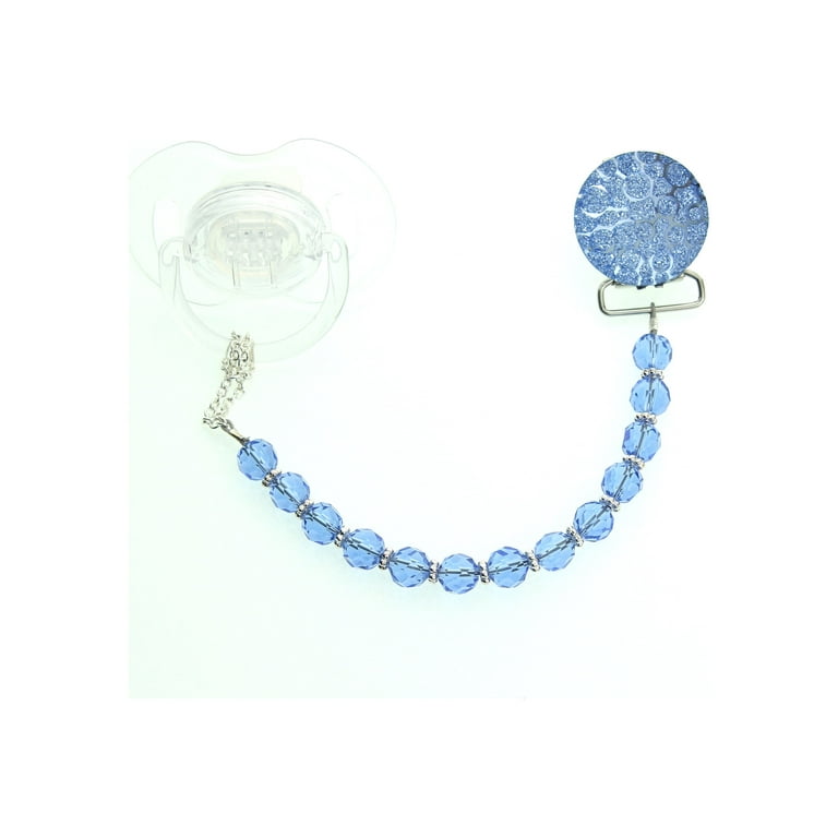 Crushed Crystal Pacifier Clip with Swarovski Crystals