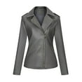 thumbnail image 1 of Pntutb, cárdigan de cuero con cremallera sólida a la moda para mujer, con bolsillo, abrigo corto, chaqueta, liquidación Pntutb Pntutb-285, 1 of 5