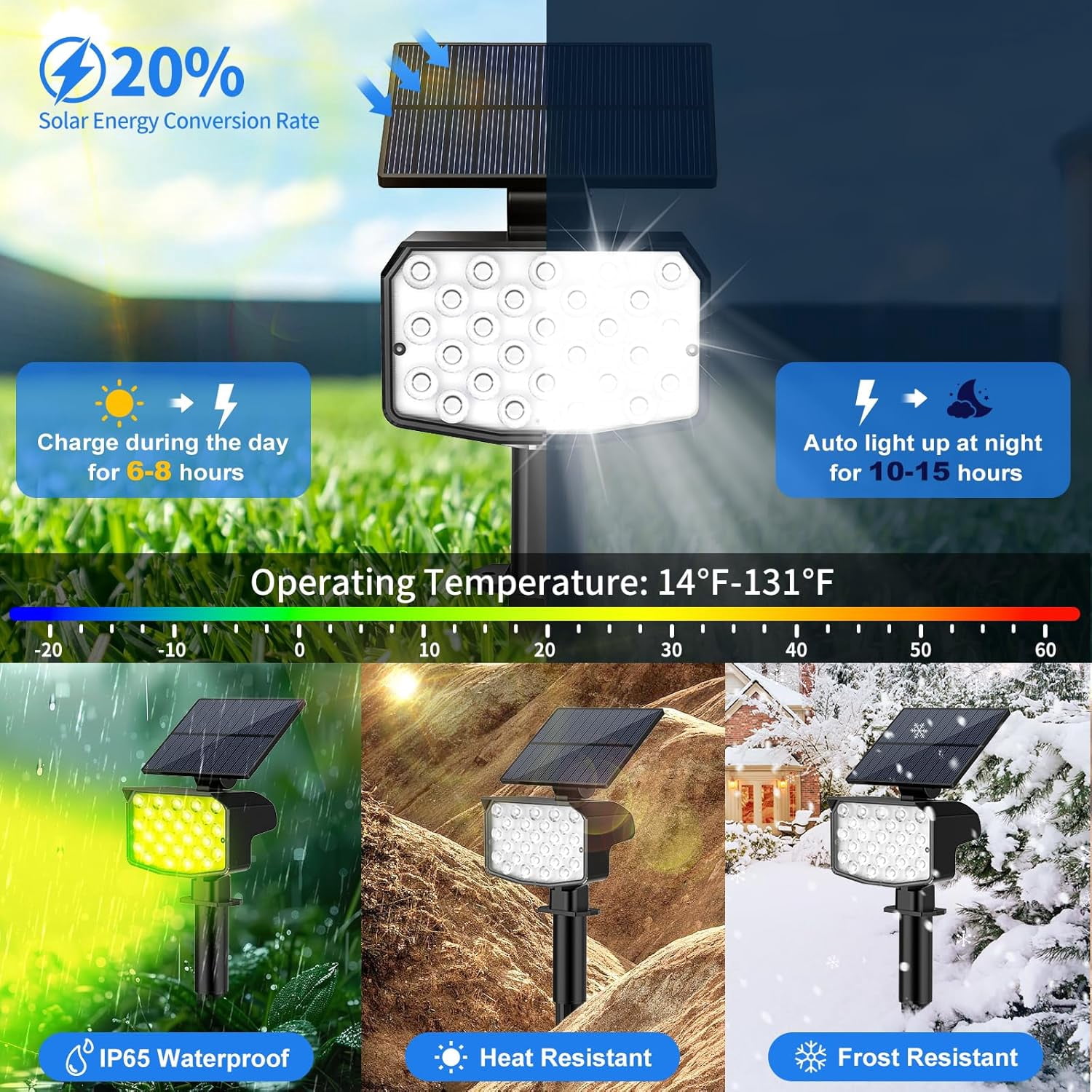 Solar Lights RGB Outdoor, 10 pack 27 LEDs, 9 Modes RGB, Waterproof Adjustable,Christmas Color Changing Landscape Solar Spotlights for Yard, Garden