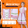 thumbnail image 4 of Sunny Fashion Girls Germany Dirndl Dress Costumes For Bavarian Oktoberfest Vintage Pink 6 Years, 4 of 8