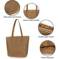 thumbnail image 3 of Kukuzhu Womens Large Straw Beach Tote Bag Handmade Woven Shoulder Bag Handbag Purse for Summer, 3 of 6