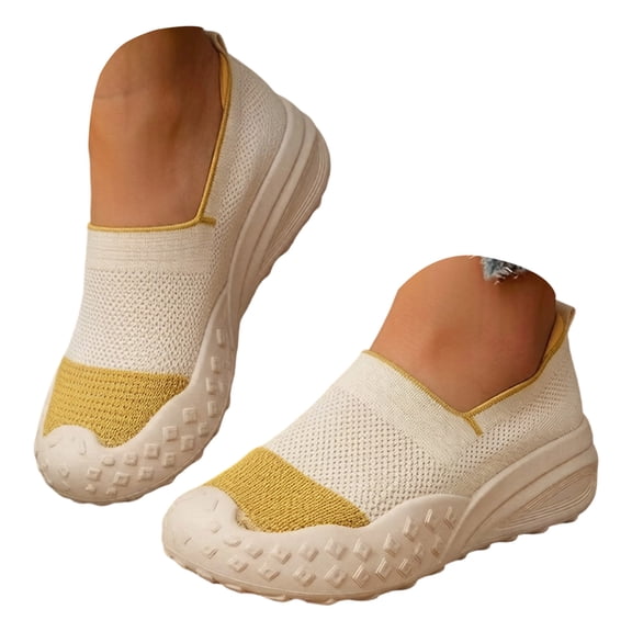 YLYL Women's Knit Platform Sneakers No Slip Thick Sole Lightweight Comfortable Casual Shoes