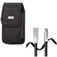thumbnail image 1 of USB Cable w Case Belt Clip for iPhone XS/X - 6ft Flat Charger Cord Power Wire, Swivel Holster Rugged Cover Pouch for iPhone XS/X, 1 of 11