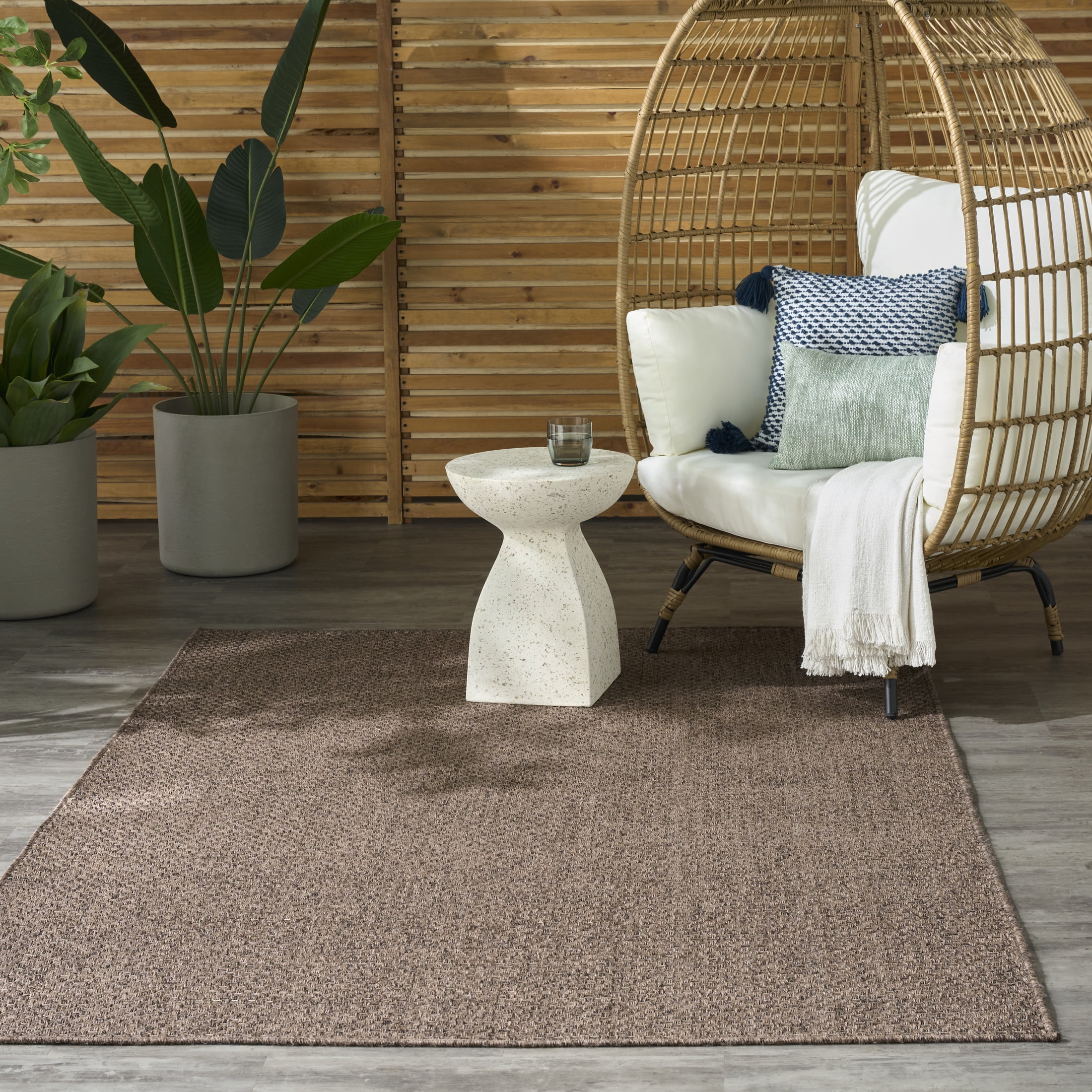 Nourison Tulum 6' x 9' Brown Outdoor Rug