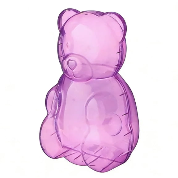 Lilixerw Gummy Bear Candy Jar,Assorted Fruit Chewy Candy Bears Container in Clear Glass Jar,for Party,Desk,Gift,12.8 Inch,Purple