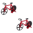 thumbnail image 1 of Billuyoard Cuchillos para cortar Pizza en bicicleta, cuchillo para cortar Pizza con forma de bicicleta de ruedas antiadherente con soporte, herramienta rojo 2piezas Billuyoard CBP133563, 1 of 5