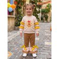 thumbnail image 6 of RUINIXCW Toddler Baby Girl Thanksgiving Outfit Infant Baby Girls Fall Winter Clothes Turkey Embroidery Ruffle Long Sleeve Sweatshirt and Bell Bottom Floral Pants Set, 6 of 10