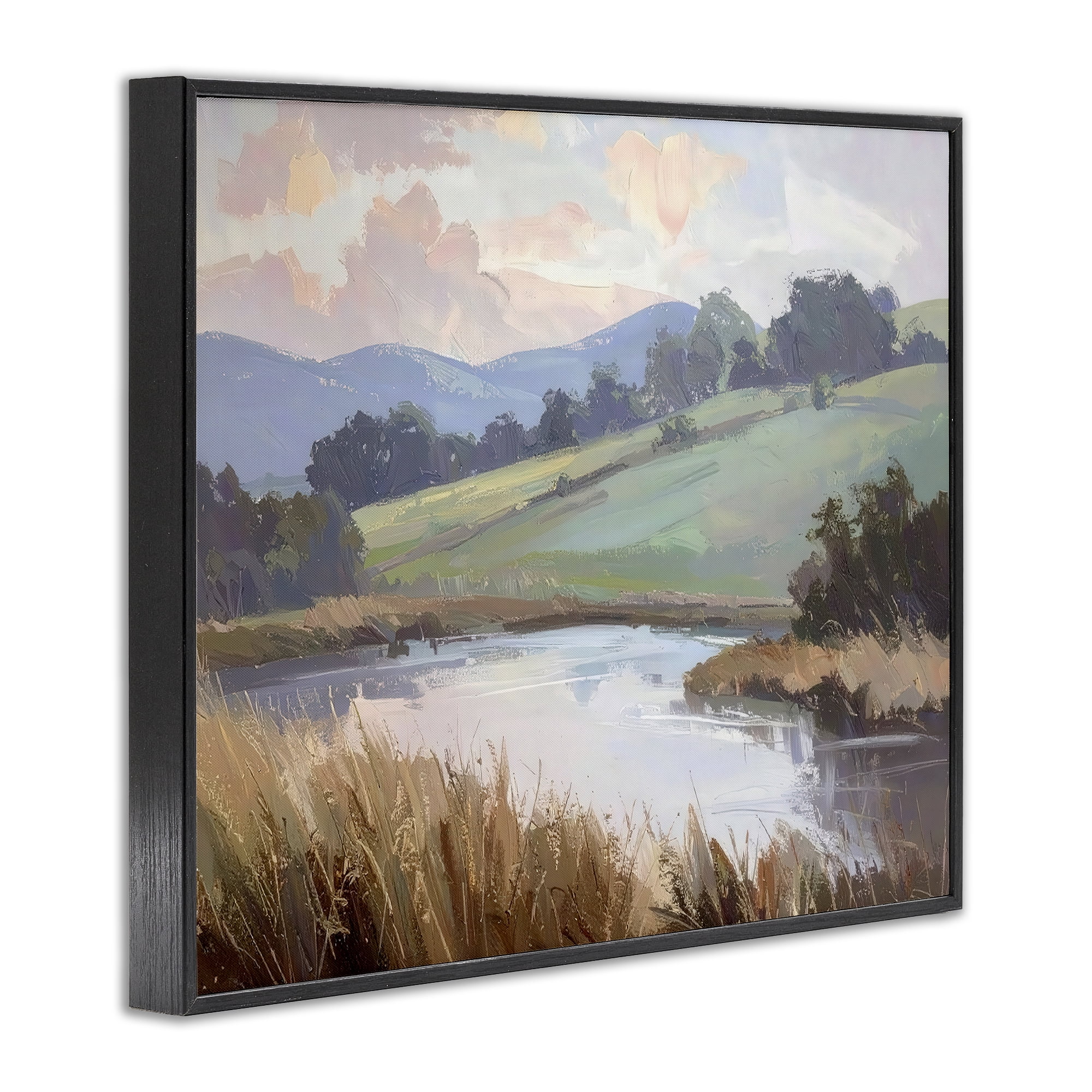 Stupell Industries Subtle Distant Mountains Black Framed Giclee Art, design by Alonza Saunders