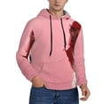 thumbnail image 2 of Pofeuu Puppy Peeking Through Pink Print Mens Casual Hooded Collar Drawstring Hoodies Pullover Sweatshirts Casual Long Sleeve Shirts-Medium, 2 of 7
