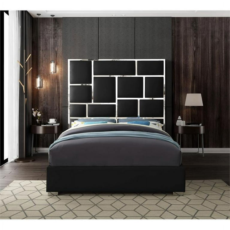 Meridian Casa Faux Leather King Size Bed Black CasaBlack-K