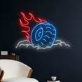 thumbnail image 2 of Fire Car Wheel Neon Sign, Flaming Wheel Led Sign, Burning Wheel Led Light, Racing Car Neon Light, 2 of 5