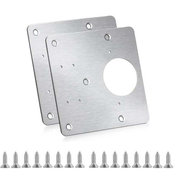 Placa de reparación de bisagras de gabinete Kit de soportes de reparación de bisagras de acero inoxidable Kit de placa de reparación de bisagras de puerta de armario de cocina Incluye tornillos de fij