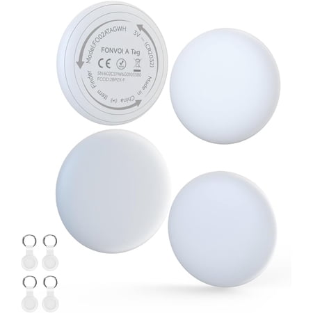 2026 New Air Tags-4 pack?Apple MFi Certified?Smart Bluetooth Tracker 4 Pack (iOS Only),Item Locator Works with Find My,Replaceable Battery Key Finder for Keys,Bags,Luggage,Wallet (White, A Tag 4Pack)