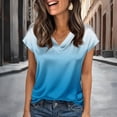 thumbnail image 5 of Shadoumai Blouses for Women Dressy Casual Plus Size Summer V Neck Short Sleeve T-Shirts Solid Color Shirt Spring Clothes Shirts Soft Graphic Tees Tops, 5 of 5