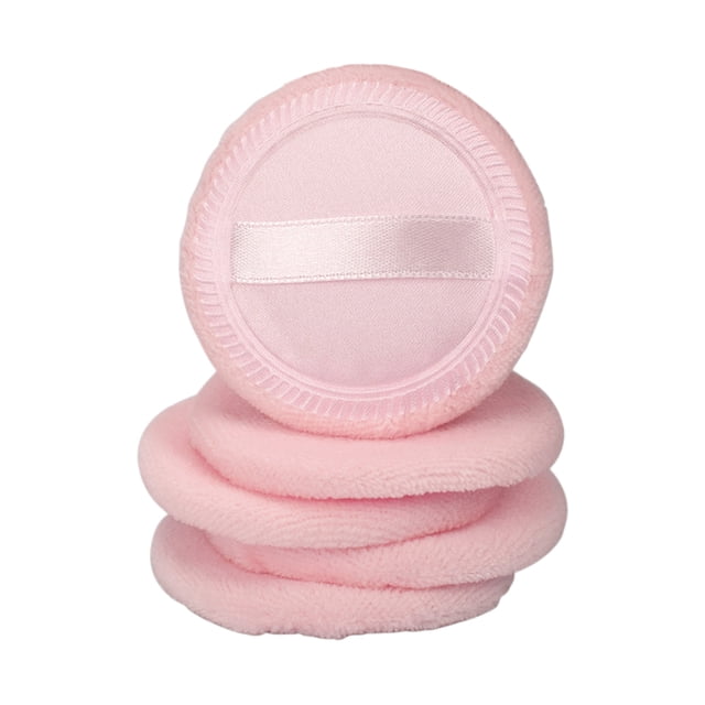 5pcs algodón en polvo Puff Foundation Polvo suelto Mineral Puff en polvo para Lady Girls (Rosa)