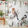 thumbnail image 6 of Christmas Robins Shower Curtains for Bathroom, on Pine Tree Winter Berry Waterproof Fabric Shower Curtain for Bathroom Bathtub Decoration, Machine Washable, 60"x72", 6 of 9