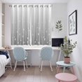 thumbnail image 5 of Gray Flower Kitchen Curtains 72 Inch Length, Geometric Stripe Gradient Branch Minimalist Grommet Top Bedroom Living Room Curtains, Light Filtering Cafe Curtain Drapes 2 Panels Set 104''x72'', 5 of 9